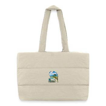 Aquarell Landkarte Ko Phangan - Puffer-Einkaufstasche - Naturweiß - Vorne