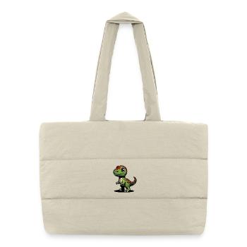 Dinosaure - Sac shopping matelassé - blanc naturel - Devant