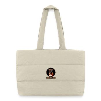 Garde du corps chien design - Boxer Dog - Sac shopping matelassé - blanc naturel - Devant