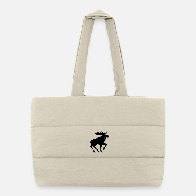 Heraldic Moose – Shadow Style Emblem Puffer Shopping Bag