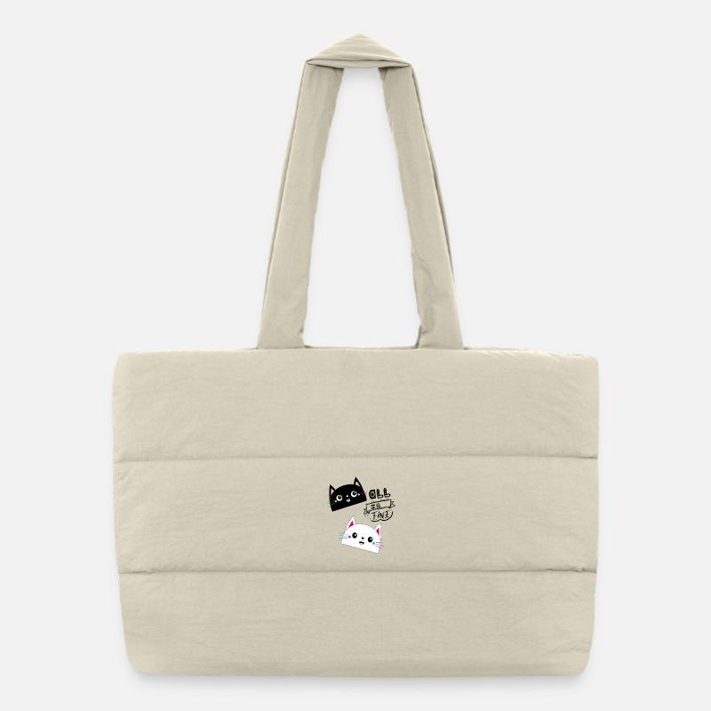 Niedliche Katzen mit all is fine Puffer-Einkaufstasche