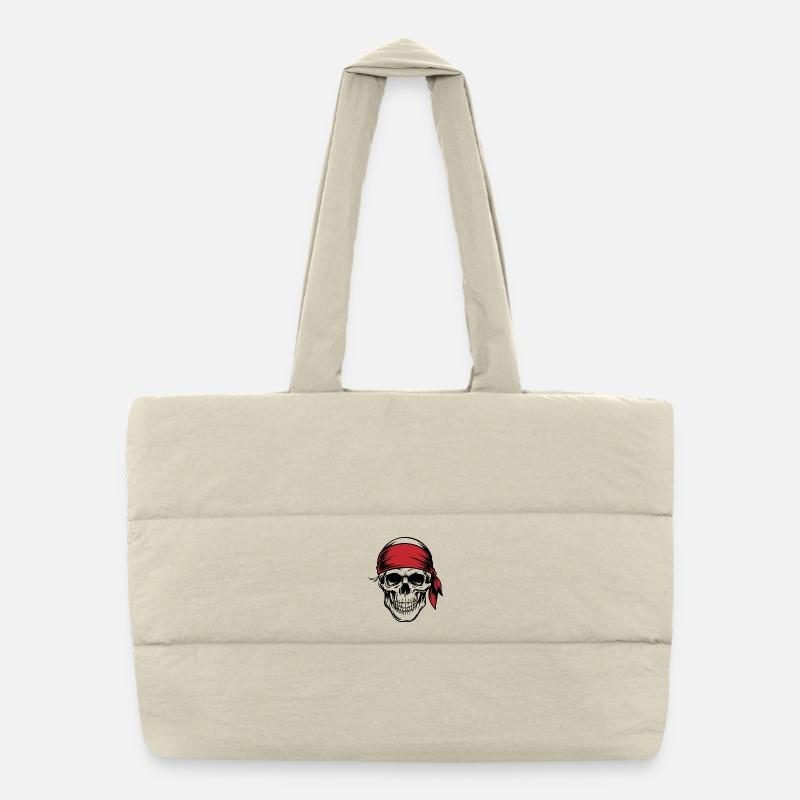 Pirate Skull Puffer Shopping Bag