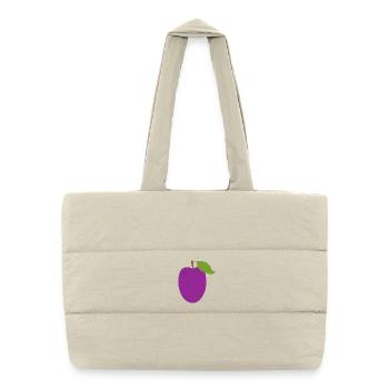 Vibrant Plum Fruit Illustration - Puffer Shopping Bag - natural - Front