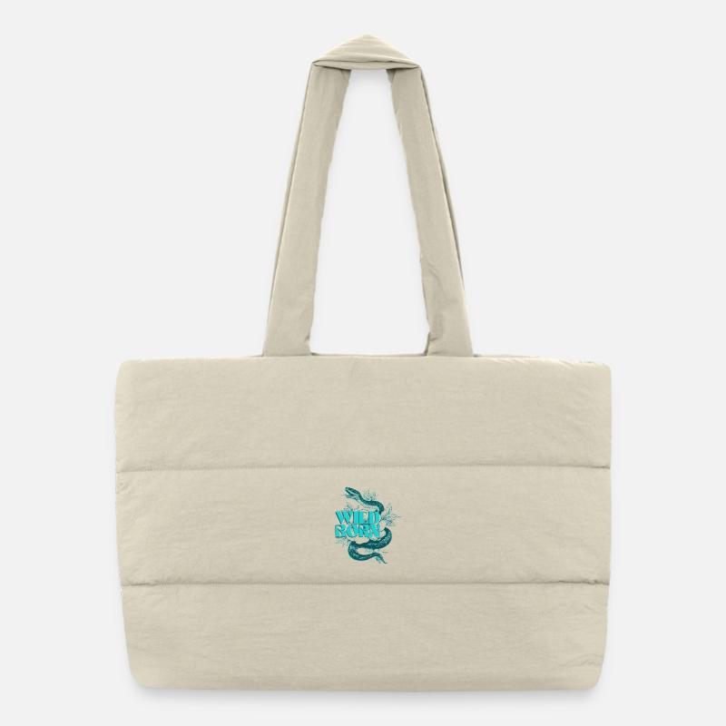 Wild Born Snake Botanisches Design Puffer-Einkaufstasche