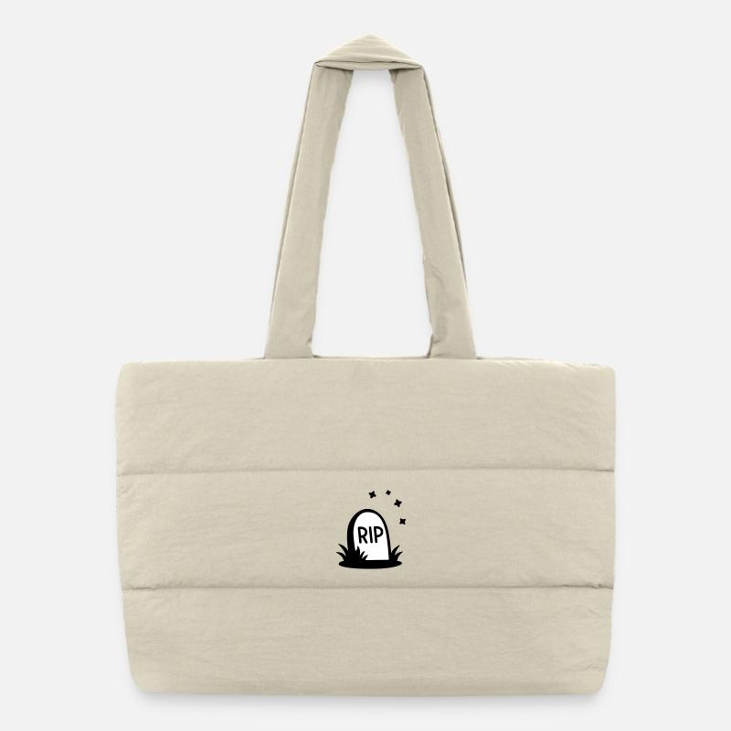 RIP Halloween Grabstein Silhouette Puffer-Einkaufstasche