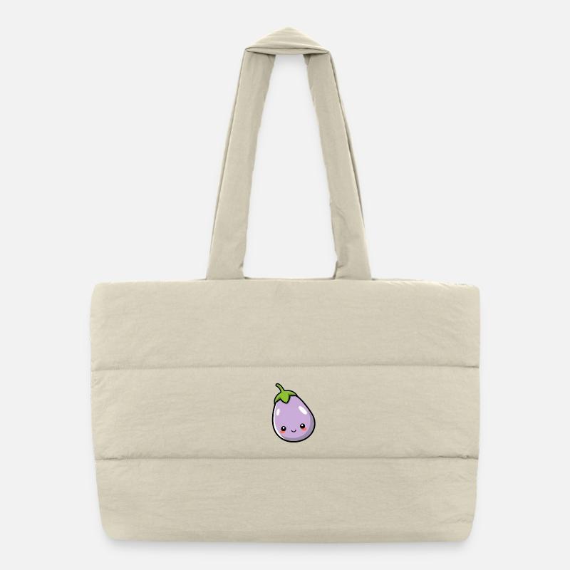 aubergine Sac shopping matelassé