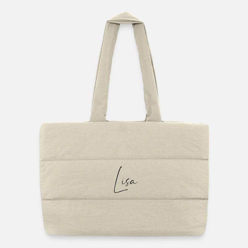 lisa / handschrift name design Puffer-Einkaufstasche