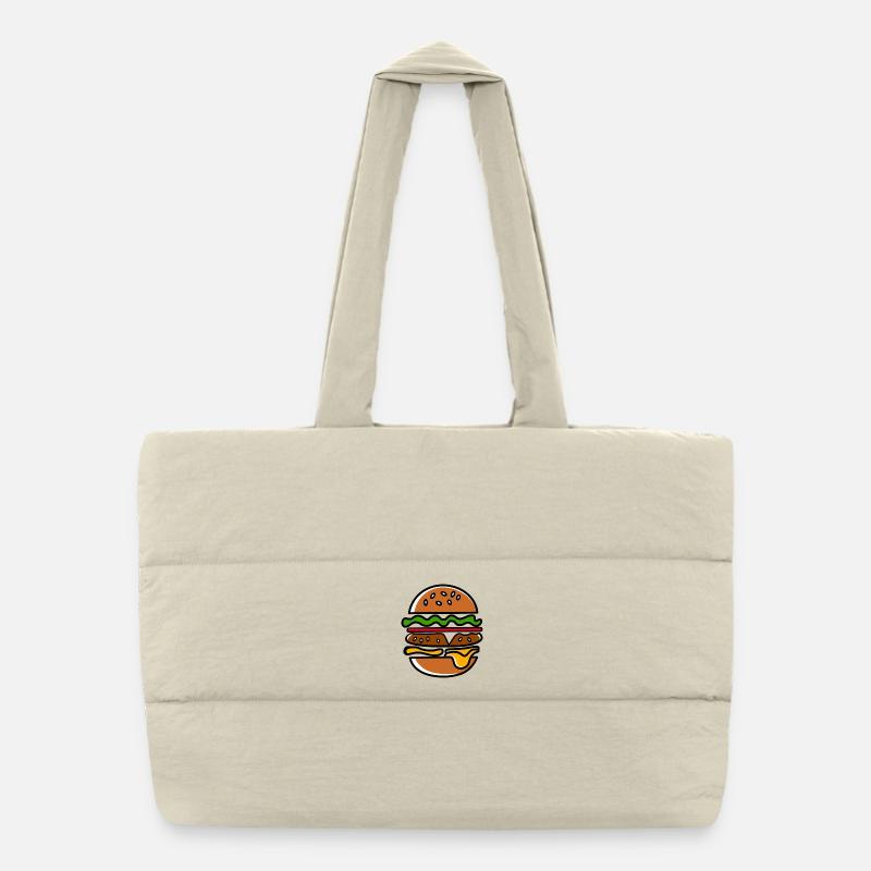 Colorful Hamburg silhouette Puffer Shopping Bag