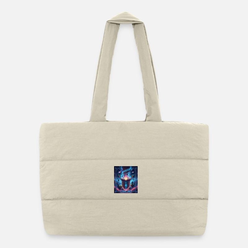 Cosmic Lore and Enchanted Book Puffer Shopping Bag