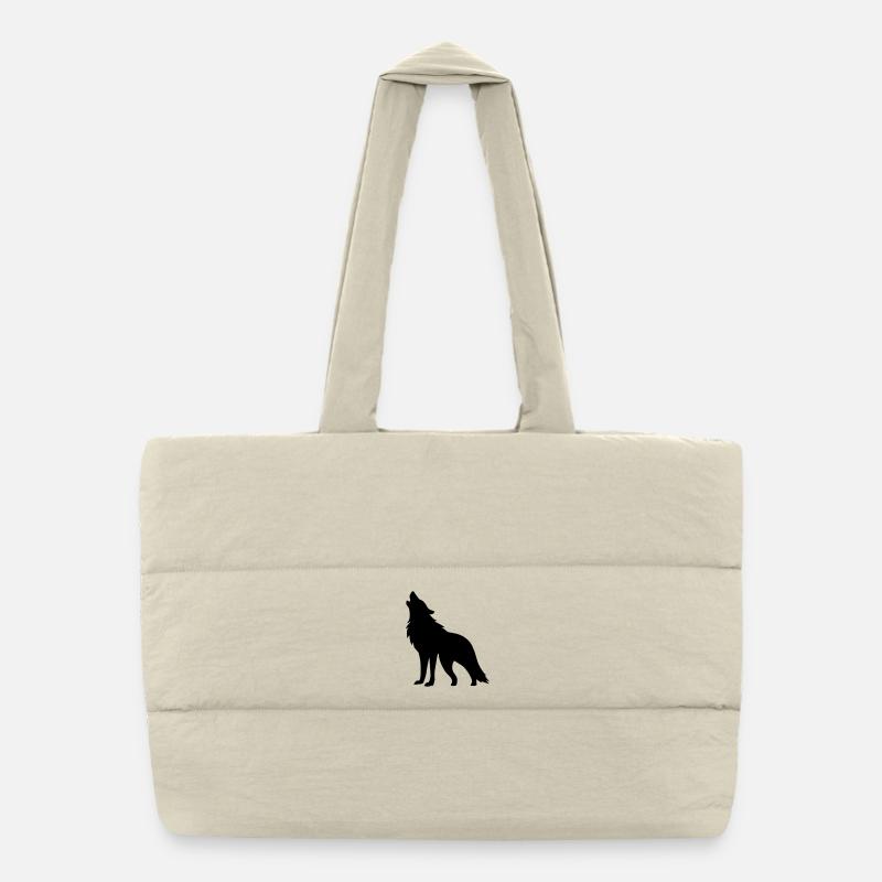 Silhouette de loup Sac shopping matelassé