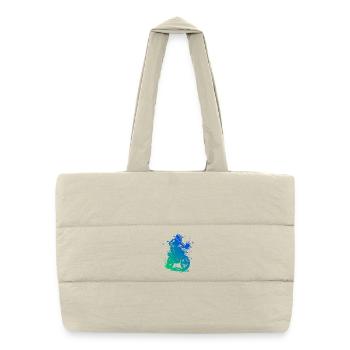 Iconic motocross motif - Puffer Shopping Bag - natural - Front