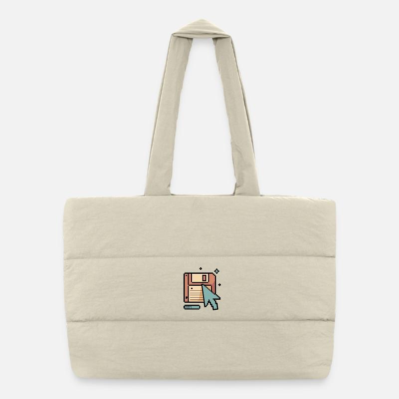 Internet rétro sur disquettes Sac shopping matelassé