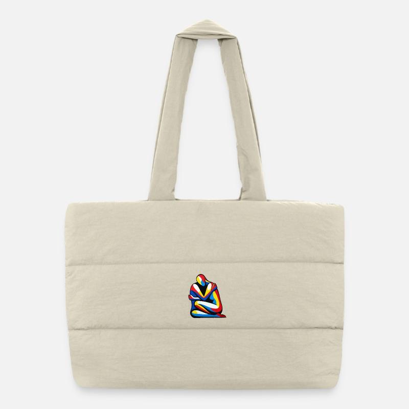 Colorful abstract hug Puffer Shopping Bag