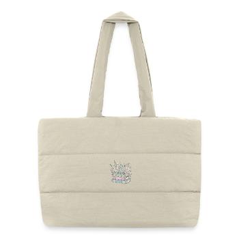 Pile vintage de livres avec des fleurs pour les amateurs de livres - Sac shopping matelassé - blanc naturel - Devant