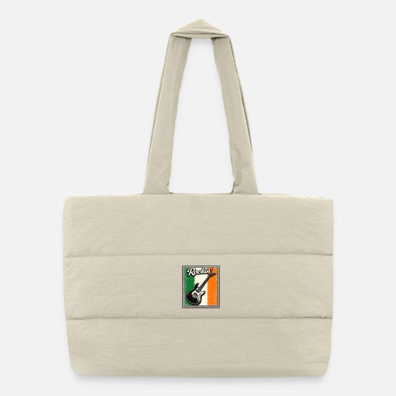 St Patrick's Guitar Birthday Gift Puffer Shopping Bag