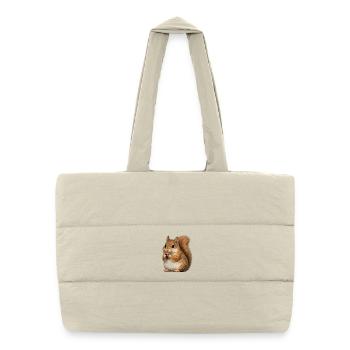 Squirrel with acorn - Puffer Shopping Bag - natural - Front