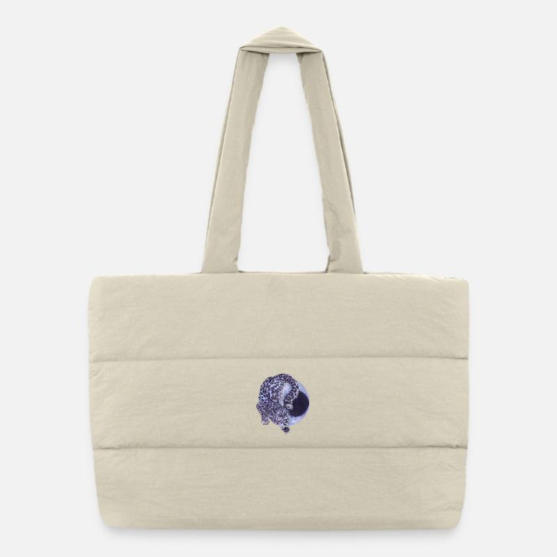 Beau félin léopard des neiges devant la lune croissante Sac shopping matelassé
