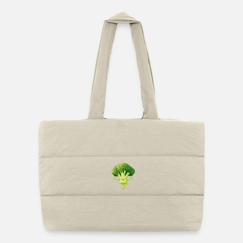 Kawaii Broccoli Yoga Charm Puffer Shopping Bag