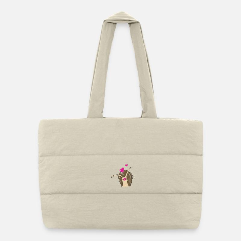 Schnecke mit Herzlippen Puffer-Einkaufstasche