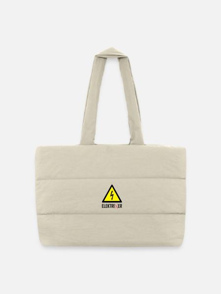 ElektriXer Elektriker Blitz Pfeil - Gesteppte Shopping Bag - Naturweiß