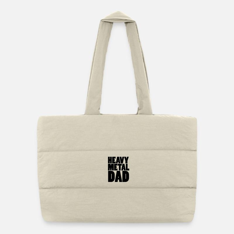 Heavy Metal Dad - Puffer-Einkaufstasche - Naturweiß