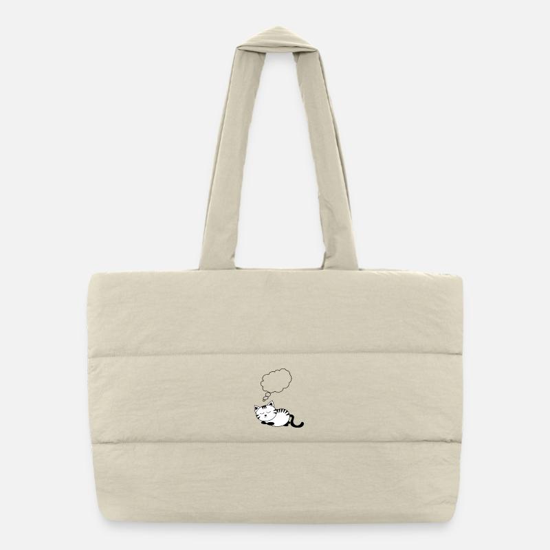 Katze KätzchenTier Comic personalisierbar Geschenk Puffer-Einkaufstasche