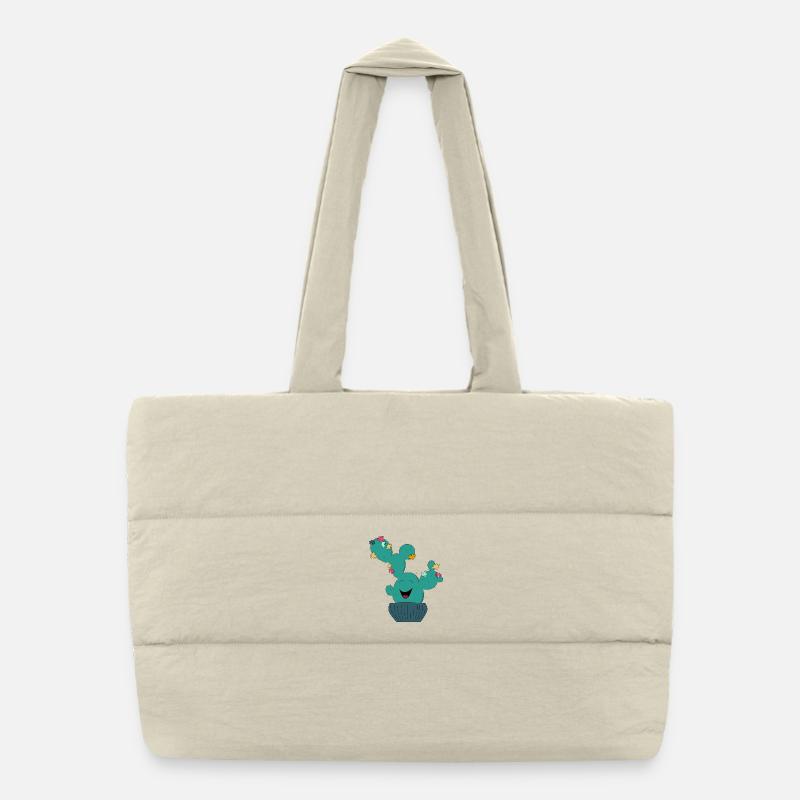 Puzzle Cactus Puffer Shopping Bag