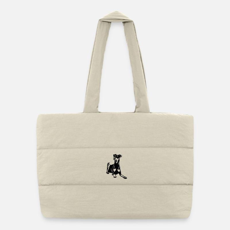 German Pinscher Puffer Shopping Bag