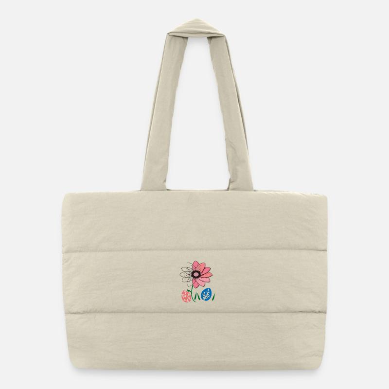 Fleur aux œufs de Pâques, Joyeuses Pâques Sac shopping matelassé
