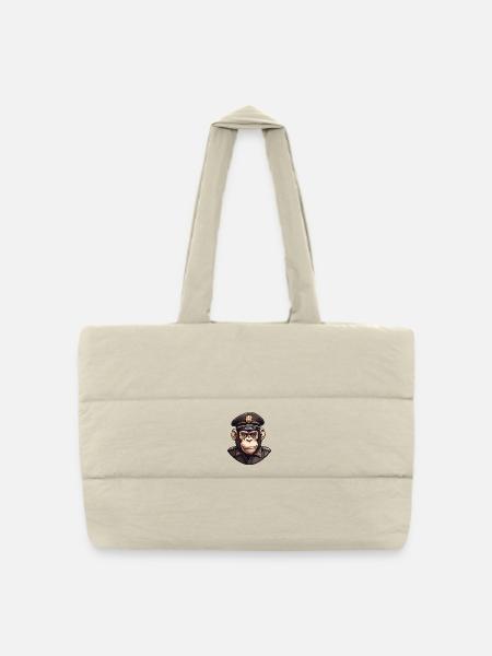 Police Chimpanzee - Puffer Shopping Bag - natural