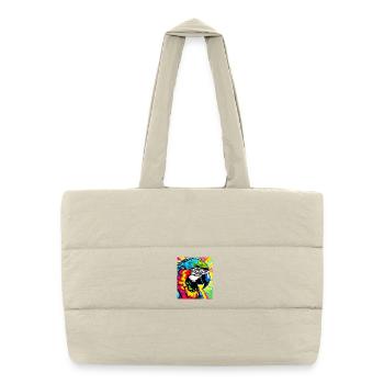 Papagei Pop Art - Puffer-Einkaufstasche - Naturweiß - Vorne