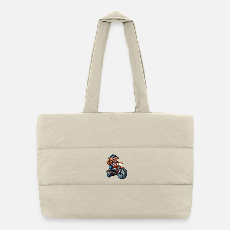 Motorcycle Beaver Puffer Shopping Bag