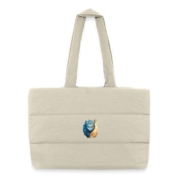Créature chatte mystique avec crinière bicolore - Sac shopping matelassé - blanc naturel - Devant