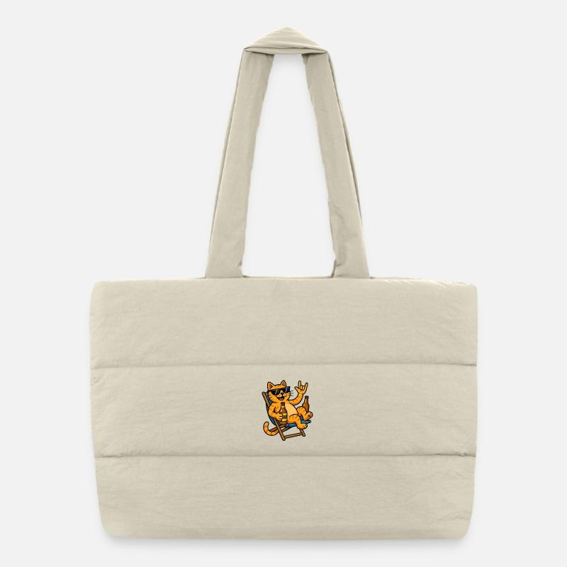 Lunettes de soleil gueule de bois sur une chaise longue Sac shopping matelassé