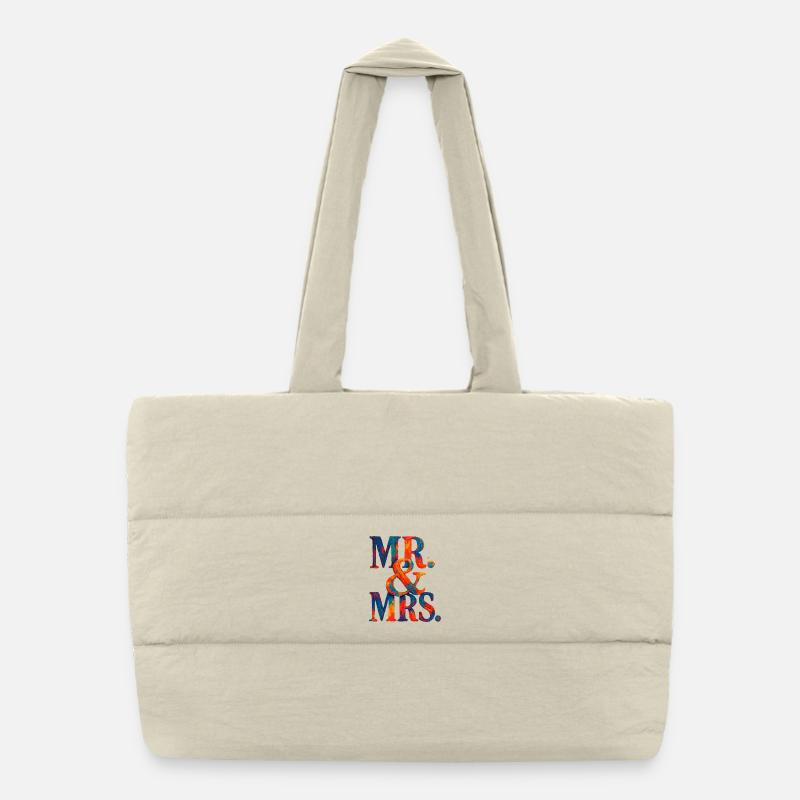 MR. & MRS - Romantic Wedding - Newlyweds Puffer Shopping Bag