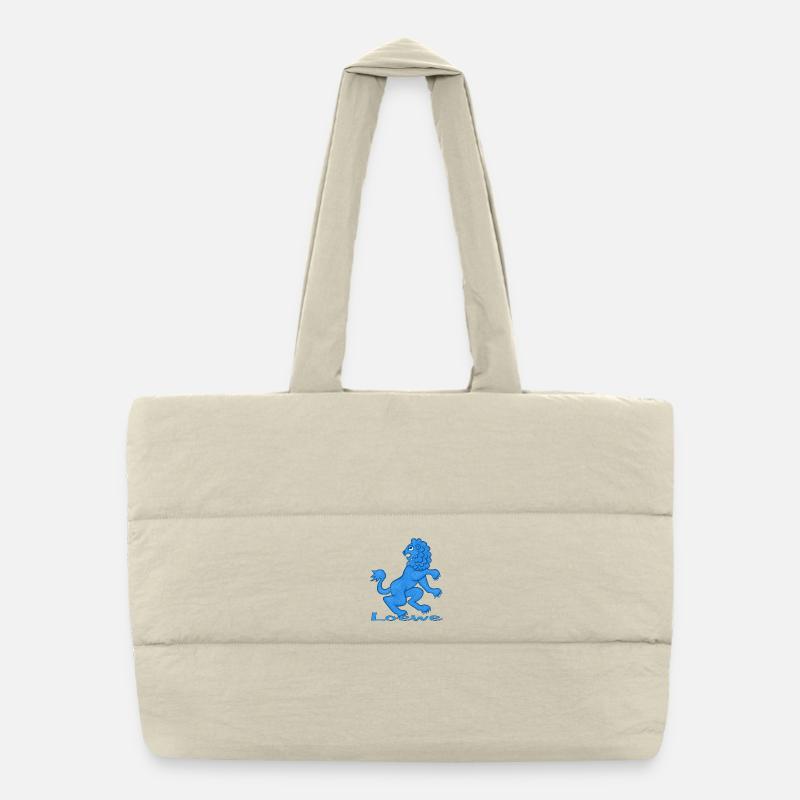 Zodiac sign Leo blue Puffer Shopping Bag