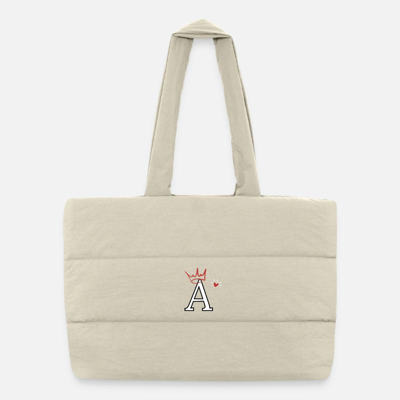 Lettre a couronne cœur  Sac shopping matelassé