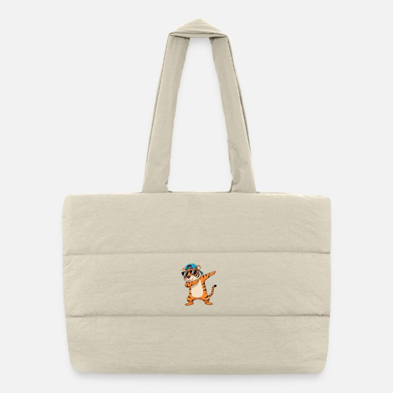 Dessin animé de lunettes de soleil Tigre à Dapping Cool Sac shopping matelassé