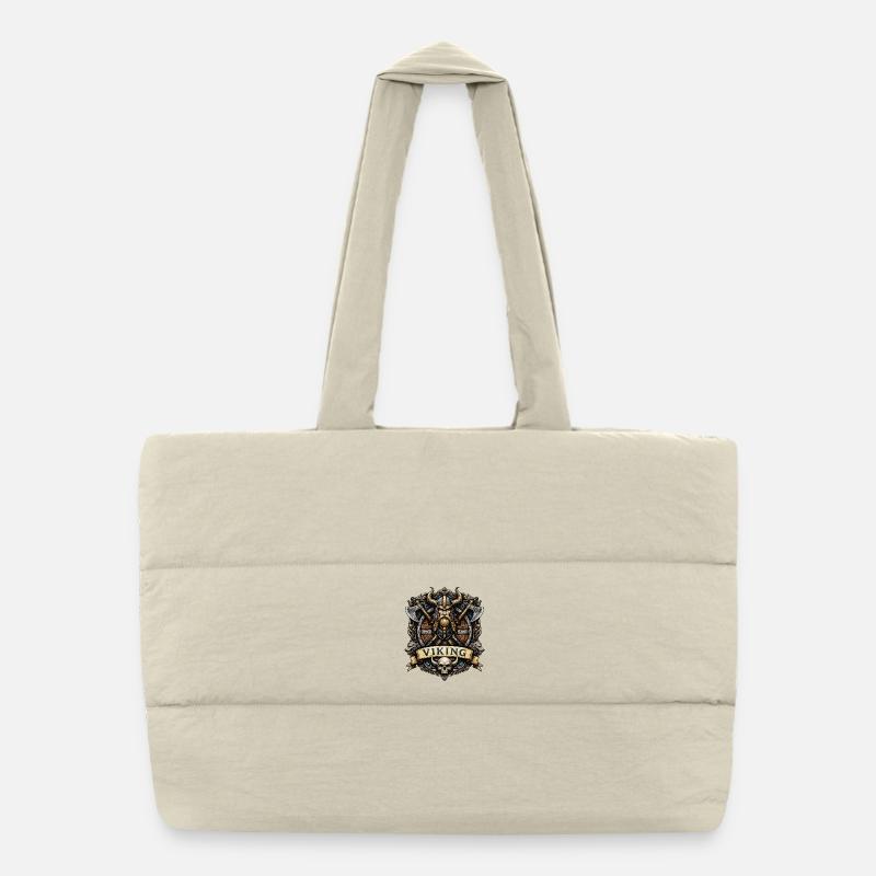 Viking Warrior Emblem Puffer Shopping Bag