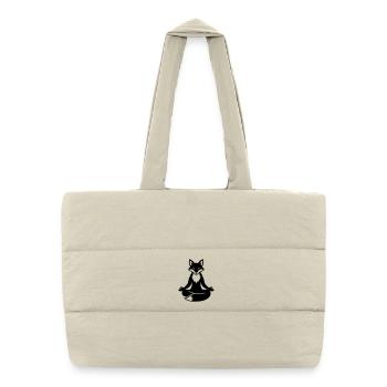 Meditating Fox Zen - Puffer Shopping Bag - natural - Front