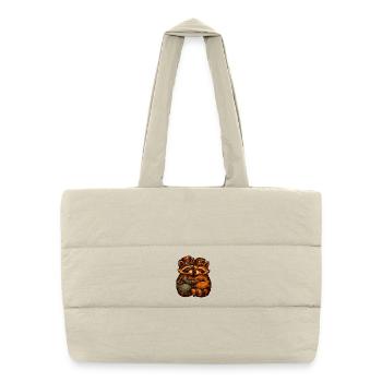 Câlin du duo renard steampunk - Sac shopping matelassé - blanc naturel - Devant