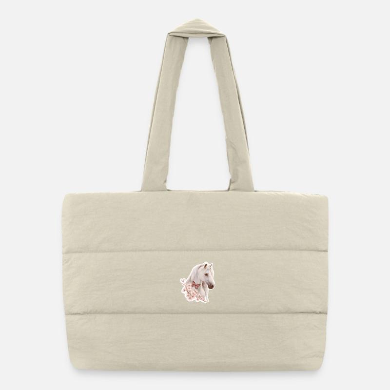 Cheval avec papillon Sac shopping matelassé
