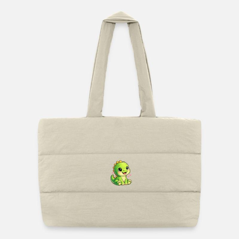 Kleiner Dino Herzchen Kuscheltier Puffer-Einkaufstasche