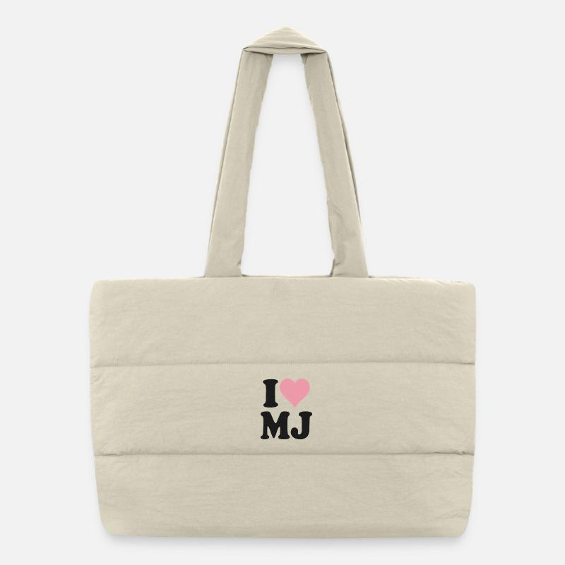 I Love Heart Minimalist Design Puffer-Einkaufstasche