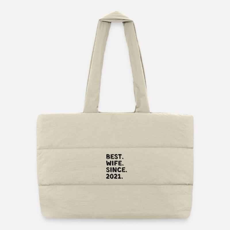 Beste Ehefrau seit 2021 5-Jahres-Jubiläumsgeschenk Puffer-Einkaufstasche