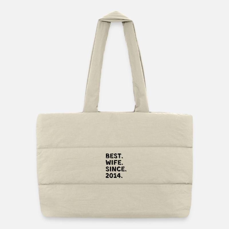 Beste Ehefrau seit 2014 12-jähriges Jubiläumsgeschenk Puffer-Einkaufstasche