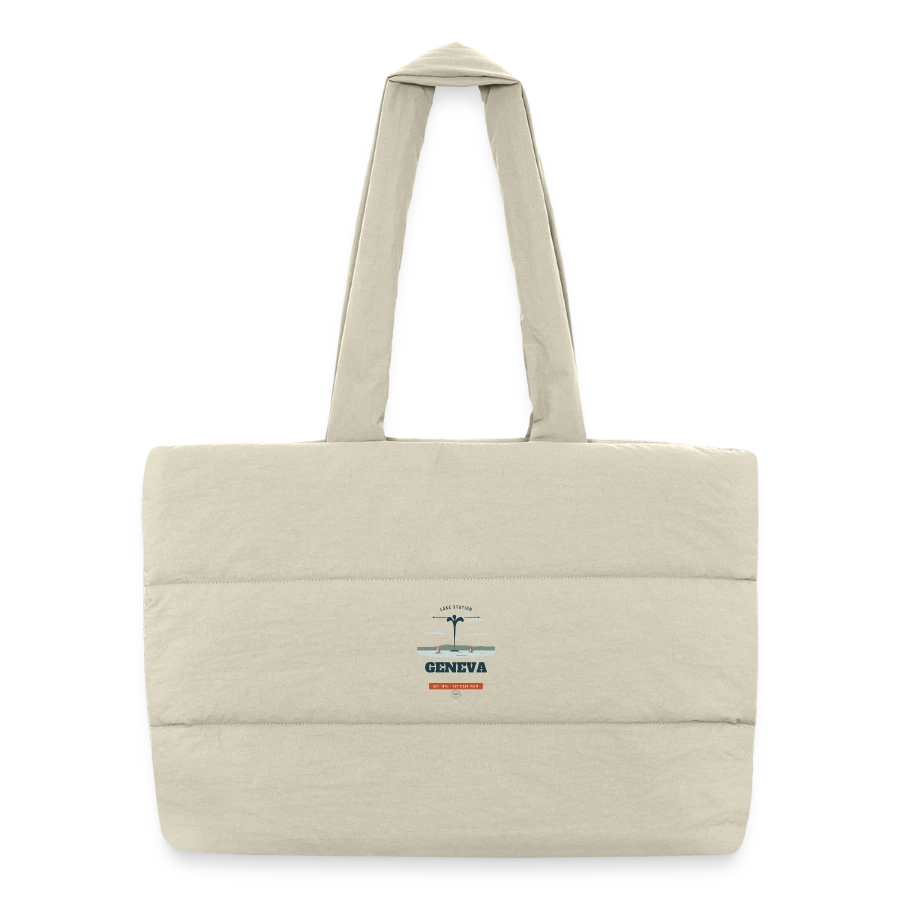 Geneva badge on a puffer shopping bag, natural