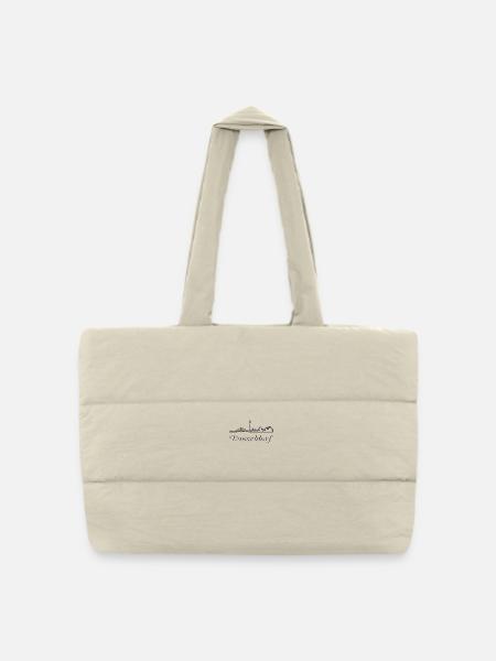 Düsseldorf - Gesteppte Shopping Bag - Naturweiß