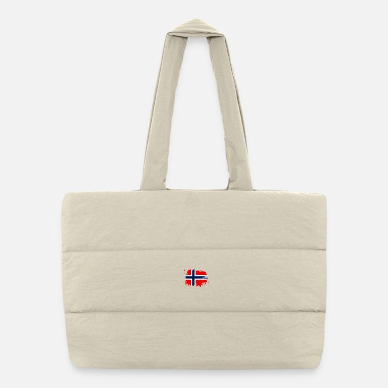 Norway Flag Splash - Puffer Shopping Bag - natural