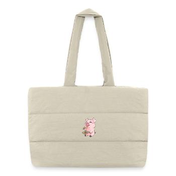 Pig Pizza Kawaii Sweet - Puffer Shopping Bag - natural - Front